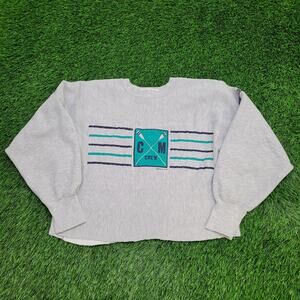 Vintage 1990 Cape-May Rower Crew Champion Cropped Sweatshirt Womens L 21x18